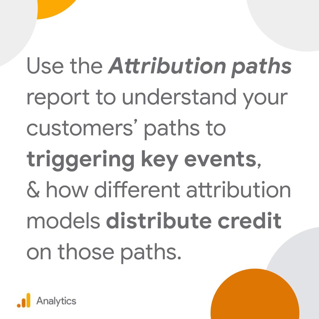 💡Unlock customer journey insights with GA4 Attribution paths reports!

🔍 Data visualization helps you see which channels initiate, assist and close key events
🔍Data tables help you understand which paths users take to complete key events

→ goo.gle/4ekT6zX