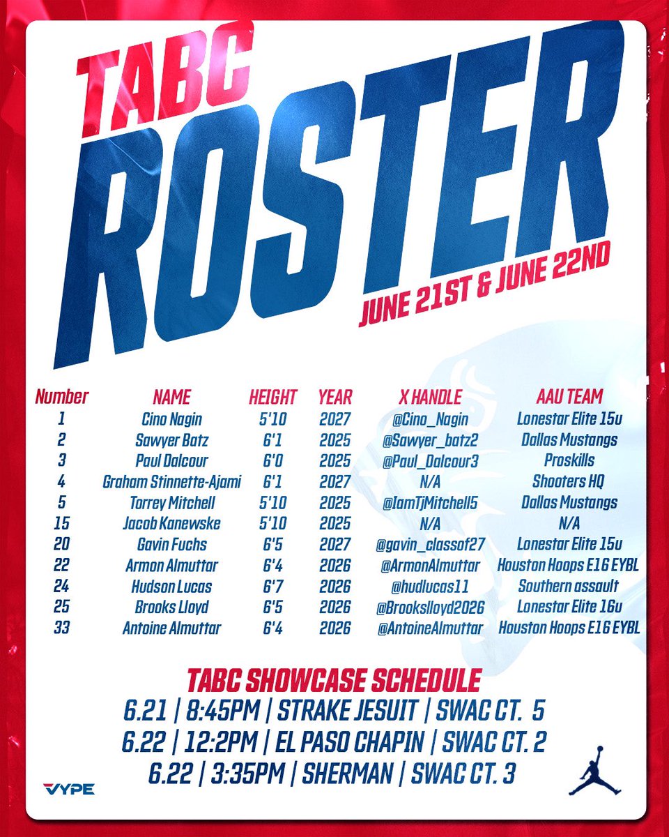 COLLEGE COACHES🚨🚨
Come check our guys out!!
TABC Roster &amp; Schedule below 👇🏽👇🏽
