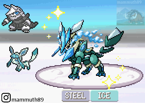 Aggron/Glaceon fusion (Aggreon)