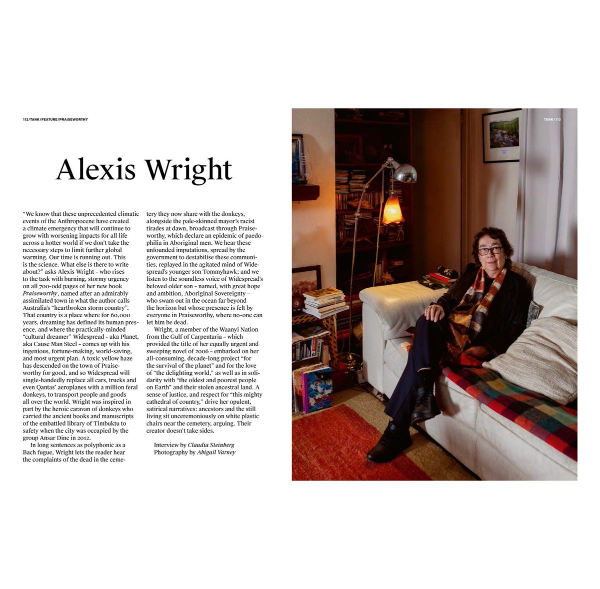 ‘I wanted to write Country as breathing and alive, important and vital… I wanted to know how to write back.’ 

Alexis Wright speaks with <a href="/tankmagazine/">TANK</a>.

Read more: tank.tv/magazine/issue…