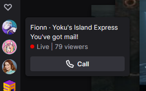 crysal0's tweet photo. Getting the option to call streamers on Twitch currently https://t.co/kamOnThrWd