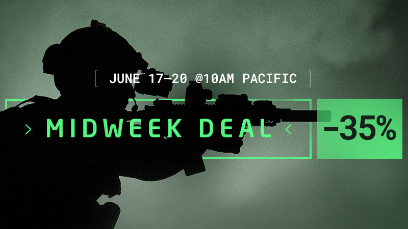 GroundBranch's tweet photo. This week's Midweek Deal on Steam has GROUND BRANCH for 35% OFF — grab your key while it's cheap! 

https://t.co/XgwImzDuFl https://t.co/eLRapXz3vr