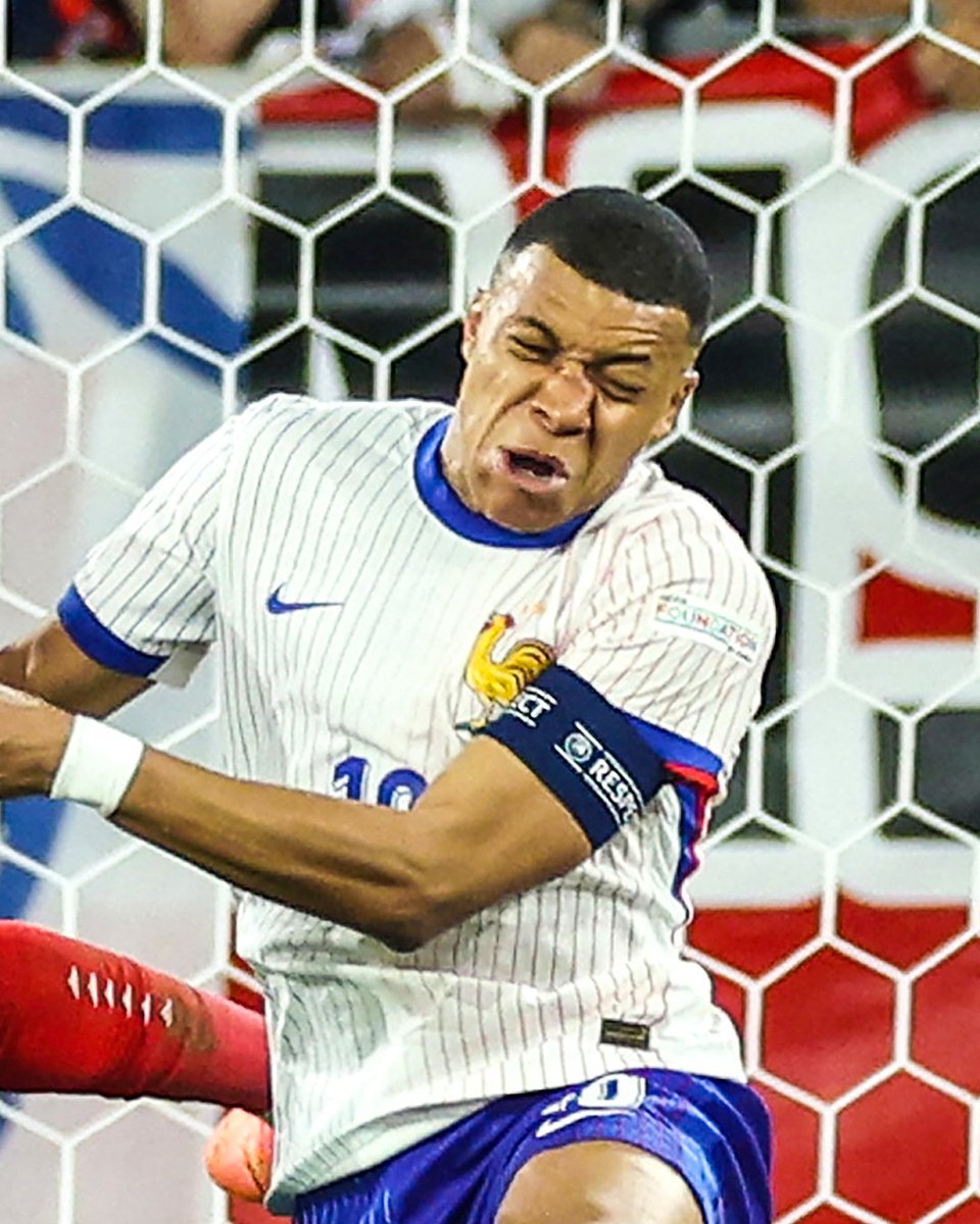 Footballtweet's tweet photo. Mbappé's nose has been sent back to France... 

#EURO2024 https://t.co/z0Dzeyxp3D
