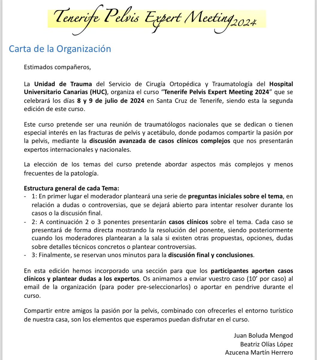 Tenerife Pelvis Expert Meeting tweet media