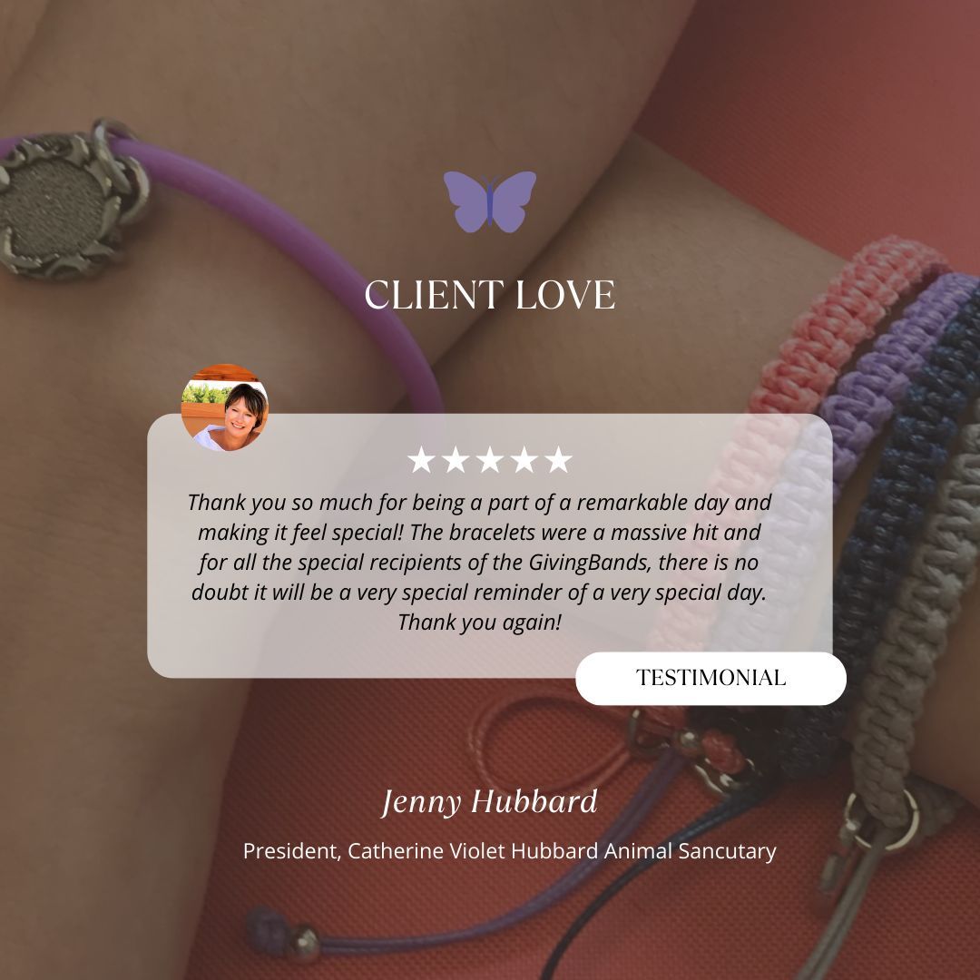 charitycharms's tweet photo. ✨ Client Love Spotlight ✨

We’re thrilled to share some incredible feedback from our recent project! 💖 Our custom Caring Cords and GivingBands were a hit at Catherine's Butterfly Party, adding a unique and memorable touch to their special event. 
#ClientLove #EventKeepsakes https://t.co/cql3DI8C4g