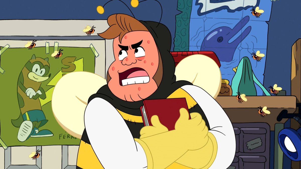 specktoons's tweet photo. Spoiler Alert! Bee Keeper Barry is BACK!!!🐝🐝🐝

Also is he okay fr? I don't think he is. He misses his friends so much he's gonna get stung to death trying to befriend stinging insects lmao https://t.co/EBlwdR4DYk