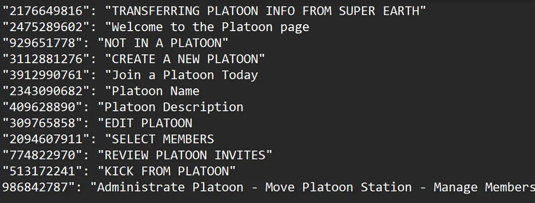 HelldiversLeaks's tweet photo. PLAYER PLATOONS LEAK

A clan system known as platoons was found.

These "platoons" basically will act as clans and are player created and player ran. 

There have also been hints of "Clan Stratagems" 

Credit: IronS1ghts (https://t.co/DdjBPzIcJk)

#Helldivers #Helldivers2 https://t.co/0teA2dCg23