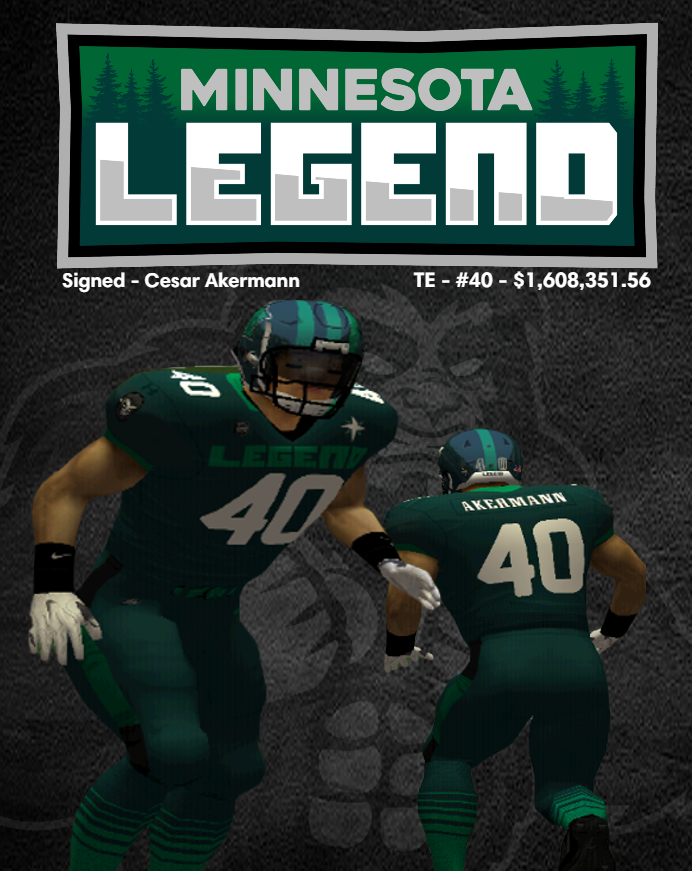 MN_Legend_SFL's tweet image. The Legends want to welcome Free Agent Cesar Akermann to the team!
@simulationfl
#GetStomped #Minnesota #Legend