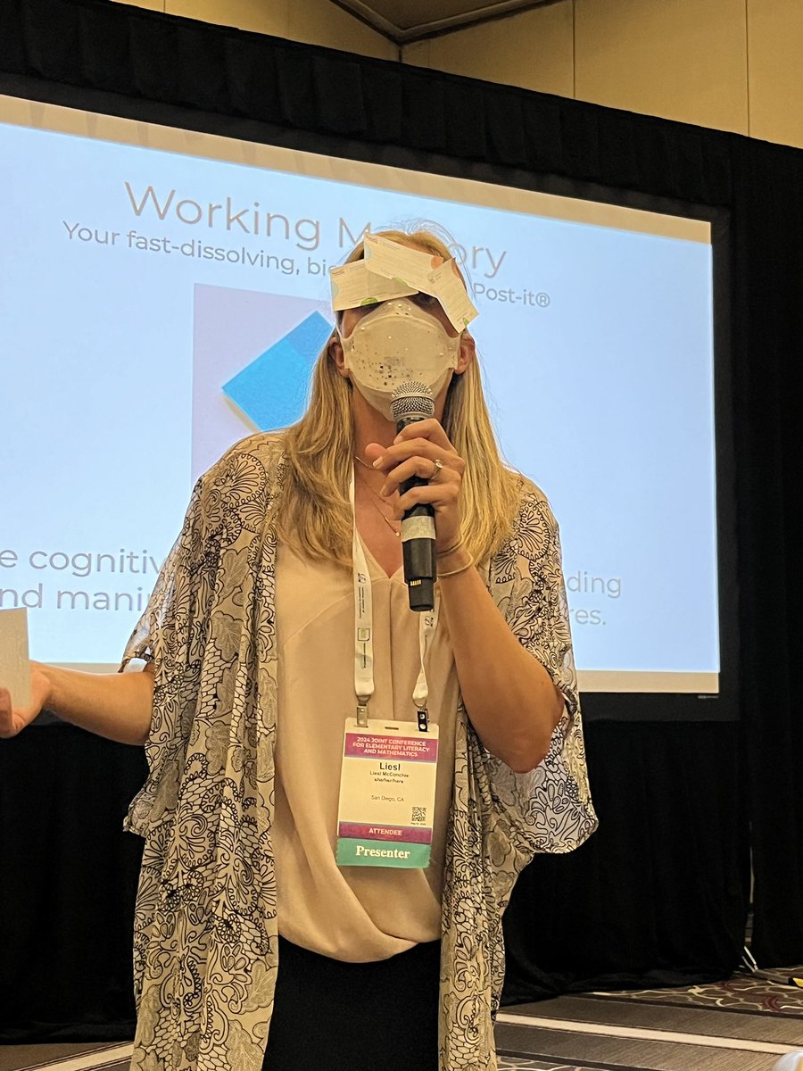 NolanFossum's tweet photo. Learning about the way working memory works with @LieslMcconchie at #LitMath24 https://t.co/T2J3bqYfkd