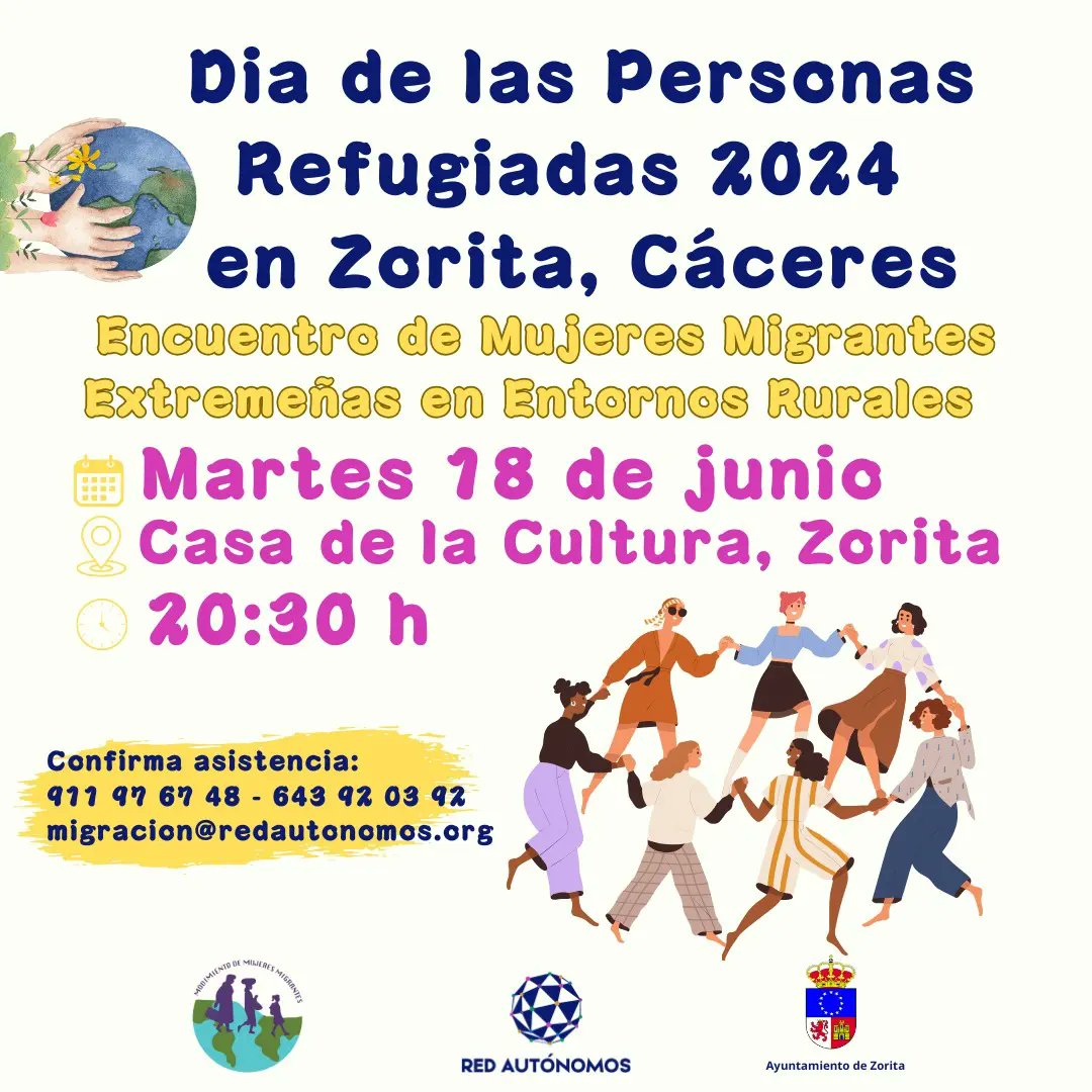 🗓️ Martes 18 de junio 
⌚20:30 h 
📍 Casa de la Cultura, Zorita 
Juntas nos arropamos y fortalecemos para seguir luchando por nuestros derechos. 💜👩🏿‍🤝‍👩🏿
Espacio seguro
Puedes traer a tus peques 👶🏿👧🏿
Nos vemos 😘
@Maryoritgg <a href="/solange_jarquin/">Solange Jarquín Sandoval</a> <a href="/MGuardiolaM/">María Guardiola</a>