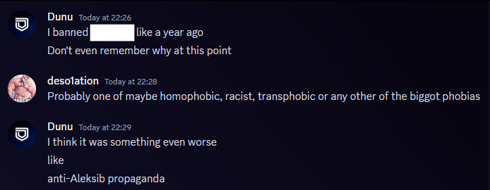 something even worse than homophobia, racism or various other bigoted behaviours? anti-aleksib propaganda.