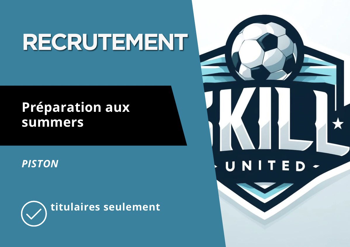 Aquilae Club Pro (@aquilaecp) on Twitter photo En vue des summers qui débutent à partir du lundi 24 juin, nous recrutons pour :
<a href="/VPGEurope/">Virtual Pro Gaming | Europe</a> Championship
<a href="/belgique_vpg/">VPG BELGIQUE 🇧🇪</a> <a href="/SwissVPG/">VPG Switzerland 🇨🇭</a> Proleague
Santa Europe Ligue 1
Des joueurs capables de s’insérer dans un club à l’ambiance familiale avec des objectifs à long terme. En vue des summers qui débutent à partir du lundi 24 juin, nous recrutons pour :
<a href="/VPGEurope/">Virtual Pro Gaming | Europe</a> Championship
<a href="/belgique_vpg/">VPG BELGIQUE 🇧🇪</a> <a href="/SwissVPG/">VPG Switzerland 🇨🇭</a> Proleague
Santa Europe Ligue 1
Des joueurs capables de s’insérer dans un club à l’ambiance familiale avec des objectifs à long terme.