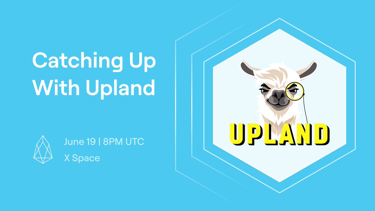 Later this week, we'll be chatting with <a href="/UplandMe/">Upland</a>, the leading GameFi project on #EOS 🎮

Get caught up on the latest news, including:
🥳 Genesis Week Recap
🤝 <a href="/TheSandboxGame/">The Sandbox</a> Partnership
🏘️ Neighbourhood Bundles
➕ More

🔔 Set a Reminder 👇
x.com/i/spaces/1YqJD…