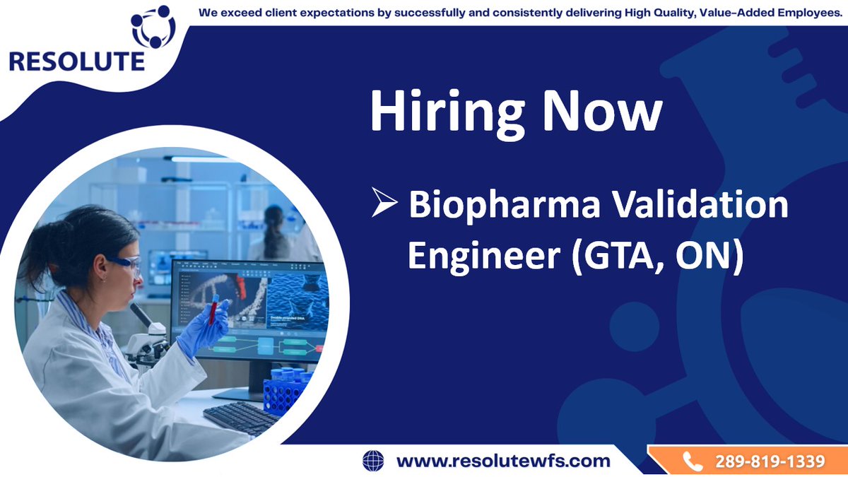 ResoluteWfs's tweet image. #HIRINGALERT

Biopharma Validation Engineer, GTA, ON 
resolutewfs.zohorecruit.com/jobs/Careers/3…

#processvalidation #gmp