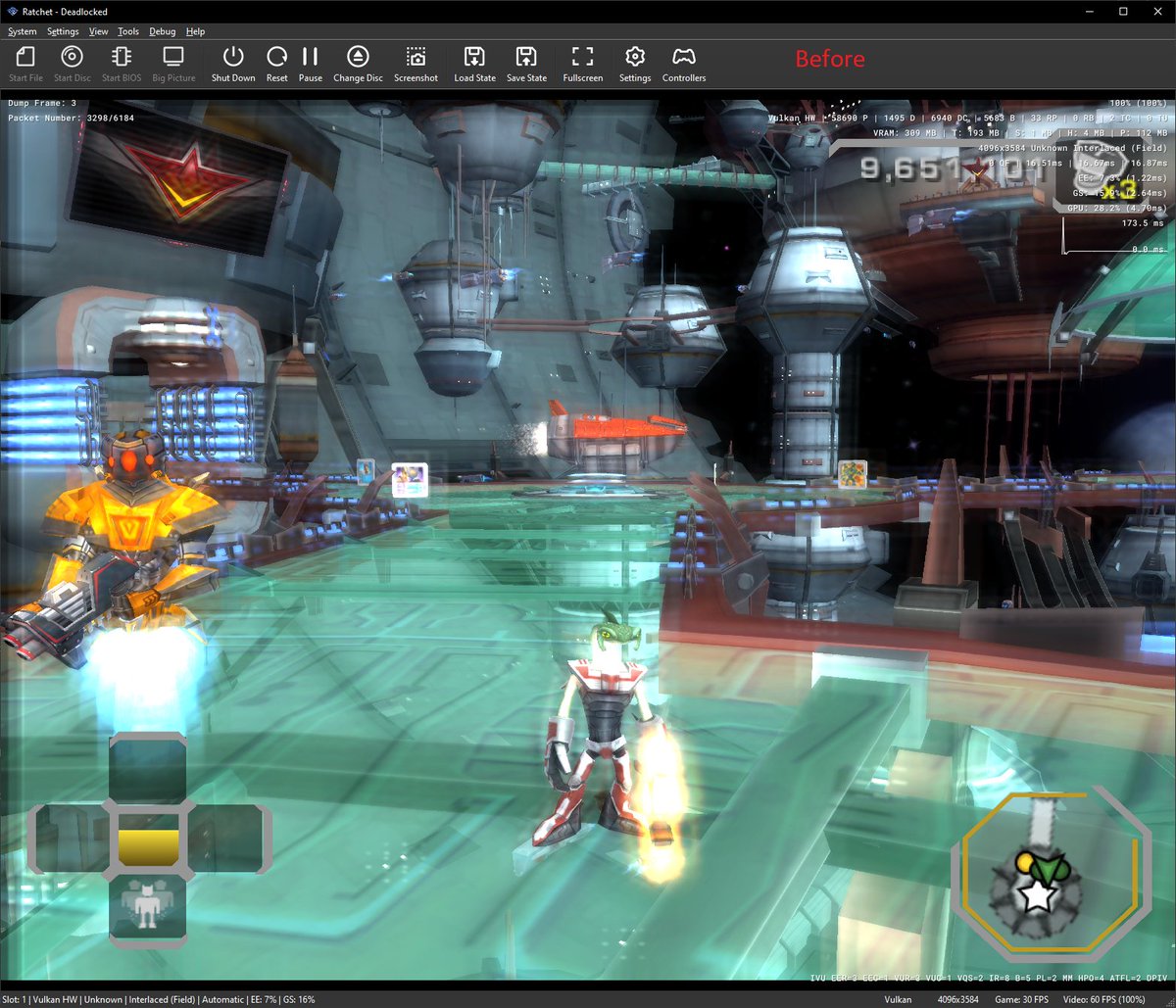 PCSX2's tweet image. We've just released a new nightly version with changes done by refraction, which aims to fix post processing on around 120 games! Hopefully less games should exhibit problems when upscaling :) See the full list of games at the link after the screenshots: github.com/PCSX2/pcsx2/pu…