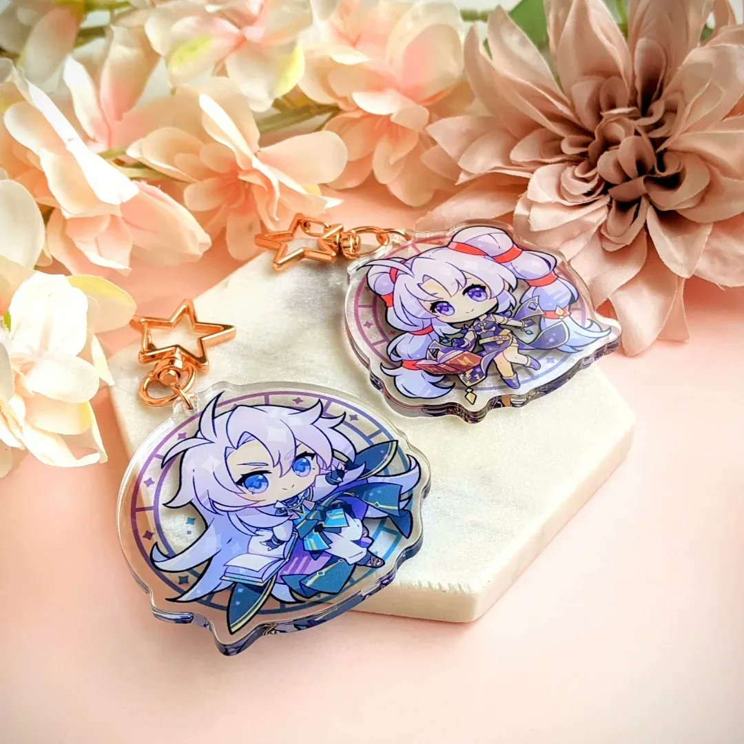 embubuu's tweet photo. 🌱✨ shop updated! ✨🌱 The extras from my Jugdral 2.0 preorders, as well more characters on the mini Genshin flower charms and Genshin stickers, are up on my shops!

The Genshin stuff is on my Etsy shop and the Jugdral stuff is on my Storenvy! 🌸 https://t.co/nw8tGteVRO