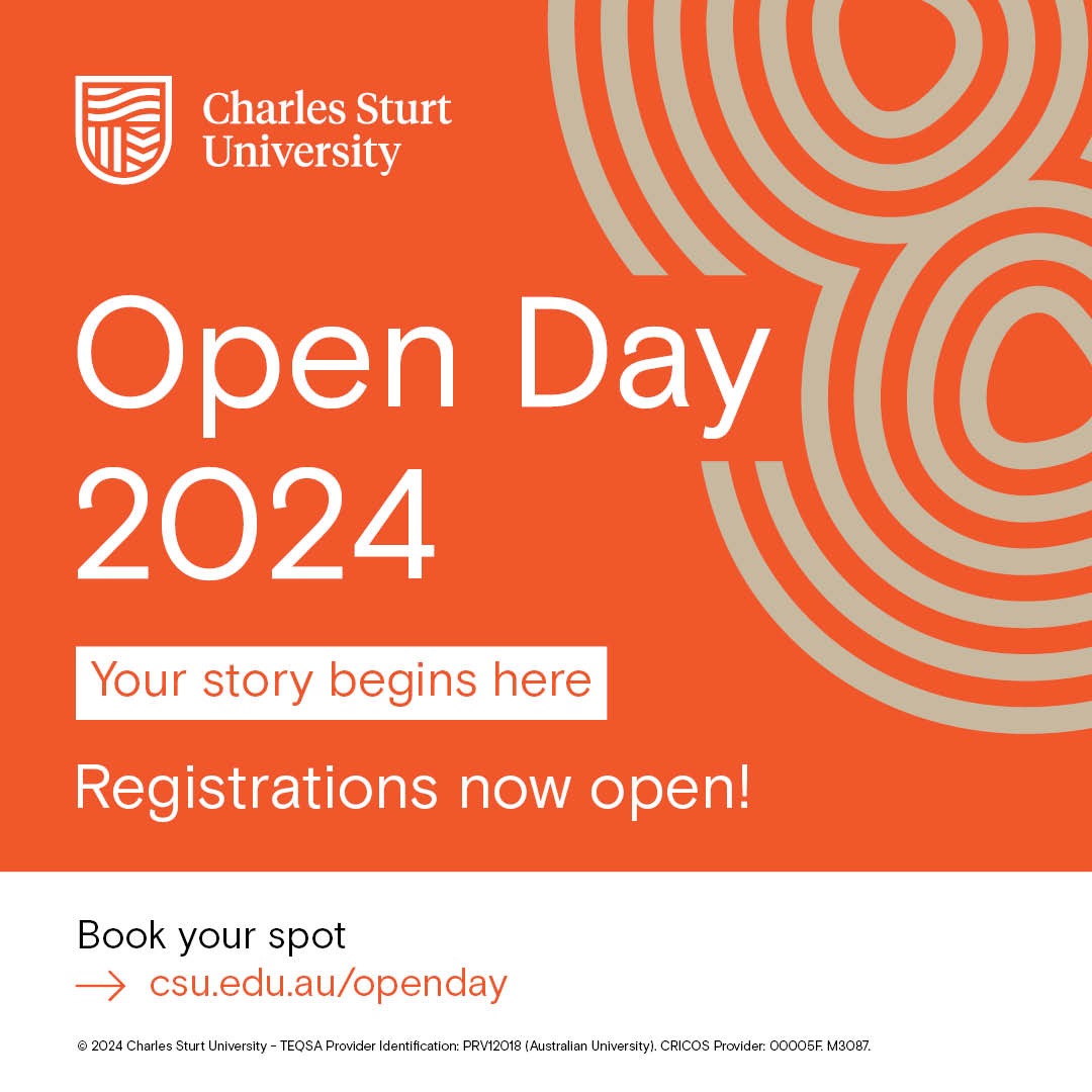 Your story begins here. 🎈

Whether you’re in high school, looking to upskill or want to change careers, there’s something for everyone. Plus, Open Day isn’t just for future students – parents and carers are welcome too!

Book your spot: go.csu.edu.au/2024OpenDay