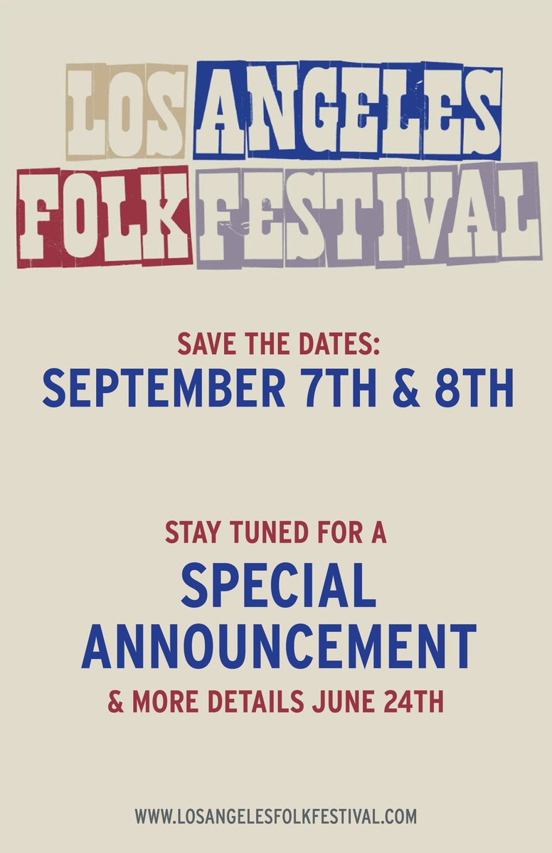 The Milk Carton Kids (@milkcartonkids) on Twitter photo The 2024 LA Folk Festival is on!! Last year, the first annual <a href="/TheLAFolkFest/">LA Folk Festival</a> was the highlight of our year! Our folk community came together in LA in such a beautiful way, and we’ve been excited to make it a tradition. Save the date and stay tuned for some special announcements! The 2024 LA Folk Festival is on!! Last year, the first annual <a href="/TheLAFolkFest/">LA Folk Festival</a> was the highlight of our year! Our folk community came together in LA in such a beautiful way, and we’ve been excited to make it a tradition. Save the date and stay tuned for some special announcements!