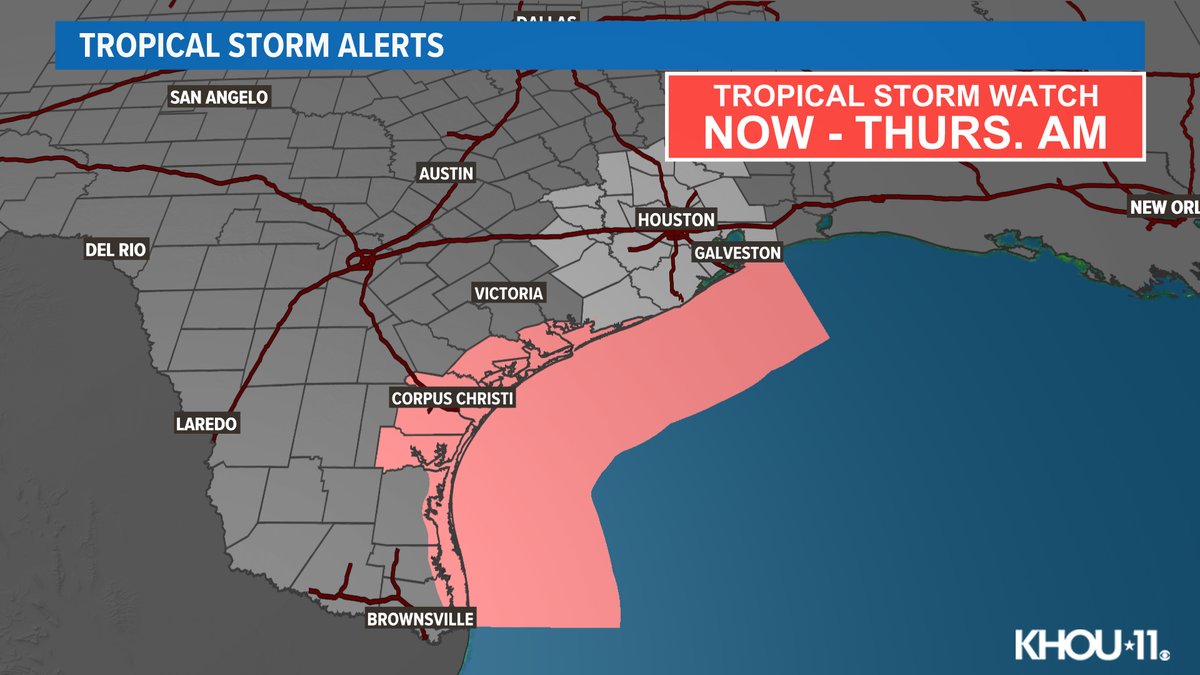 KHOU's tweet photo. A Tropical Storm Watch has been issued for the coastal waters from Bolivar Peninsula to Matagorda Bay until Thursday morning. Very strong winds will cause hazardous seas. 

Update on PTC 1: https://t.co/PZseYkADFU https://t.co/cQKY92s8cw