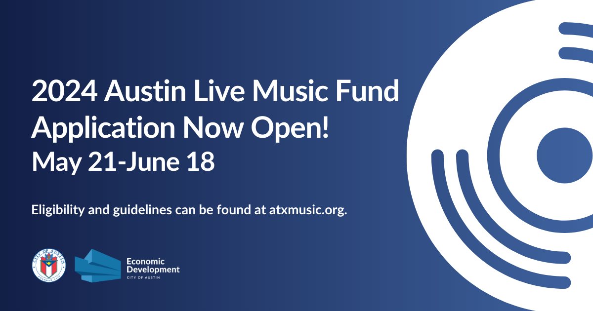 TOMORROW, JUNE 18TH, IS THE LAST DAY TO APPLY FOR THE #AUSTIN #LIVEMUSICFUND! The program supports Professional Musicians and Independent Promoters with $15K or $30K grant awards and Live Music Venues with $30K or $60K grant awards. #MusicFriendlyTexas

austintexas.gov/atxmusic/live-…