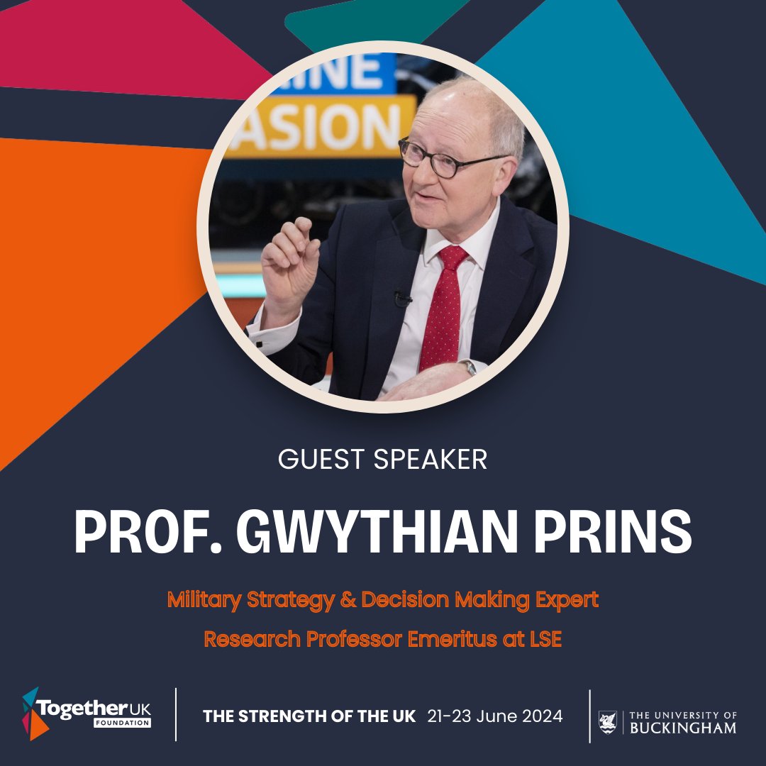 TogetherUKFound's tweet photo. ✨Announcement✨ We’re pleased to announce that Prof. Gwythian Prins will be a guest speaker at TUKF’s Strength of the UK symposium.
Prof. Prins is a military strategy and decision making expert from the London School of Economics. #TUKF #strengthoftheuk https://t.co/KgR4oGVvvb