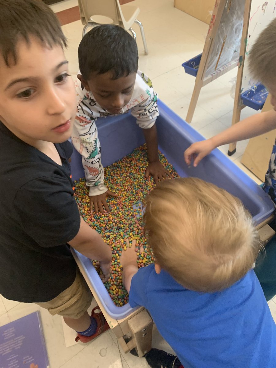 Rr-Rainbow day- lots of bright rainbow clothing, rainbow breathing and singing. We brought back our rainbow sensory bin and did some rainbow addition math. Not many photos but lots of fun was had! 🌈
