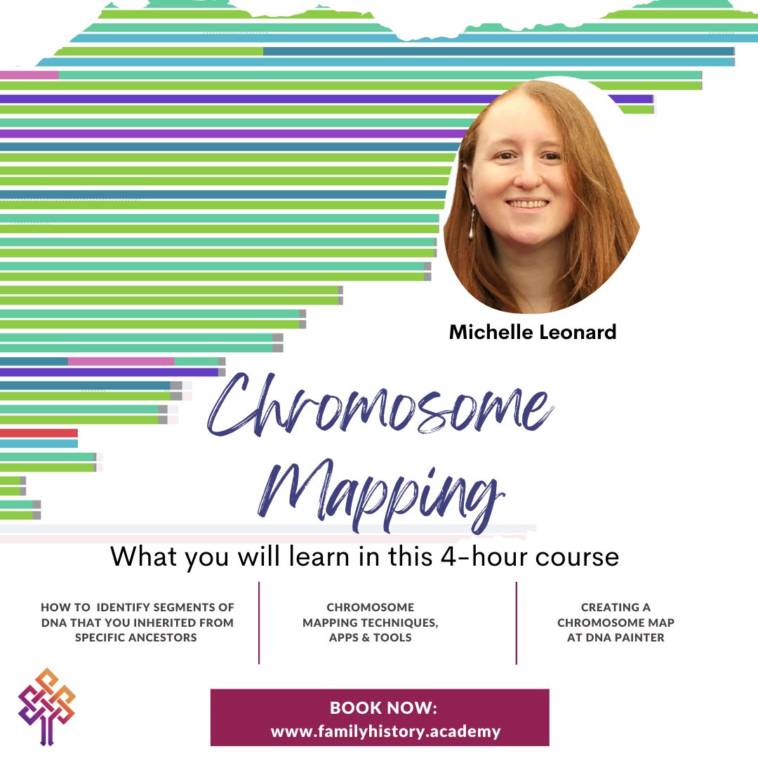If you like puzzles &amp; want to learn how to map your #DNA, don't miss my 'Chromosome Mapping Workshop' for Family History Academy starting tomorrow at 3pm EDT/8pm BST. Both sessions will be recorded so you can catch up or rewatch. Limited spaces! #Genealogy familyhistoryacademy.com.au/product/chromo…
