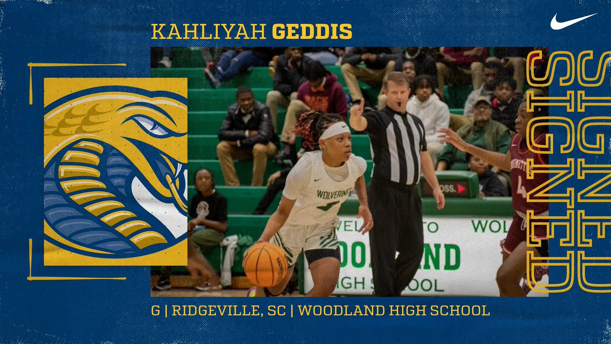 𝐈𝐓'𝐒 𝐎𝐅𝐅𝐈𝐂𝐈𝐀𝐋 ✍️

Cobra fans let’s Welcome 5’5 G Kahliyah Geddis from Ridgeville, SC to the DEN 🐍 !

#CobraNation | #Signed.