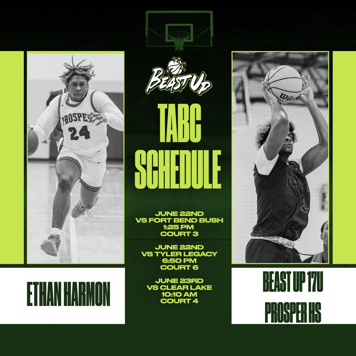 Ethan Harmon, a member of our 17U group, will be with his high school team Prosper for the <a href="/Tabchoops/">𝙏𝘼𝘽𝘾🏀📋</a> event this weekend 👏