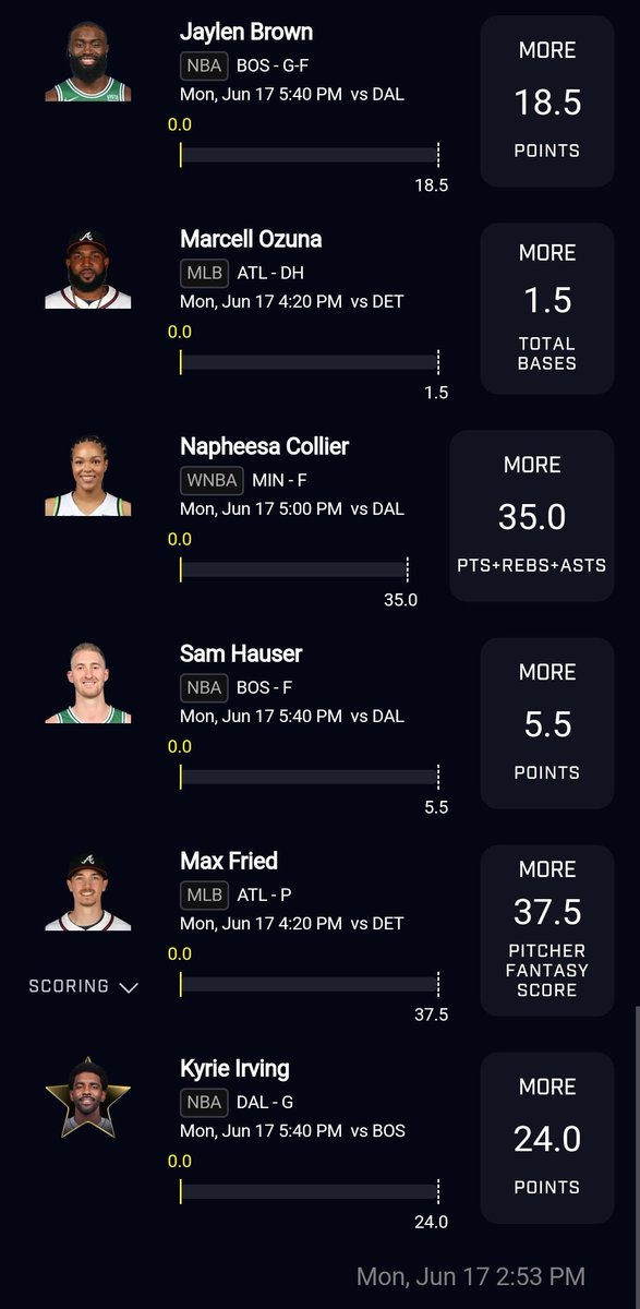 #prizepicks #gamblingtwitter #wnba #mlb #nba 

A risk worth taking!! Going up with the stars or down with the ship!
Sheeesh

If ya tail the hit the bucket $DomyGee