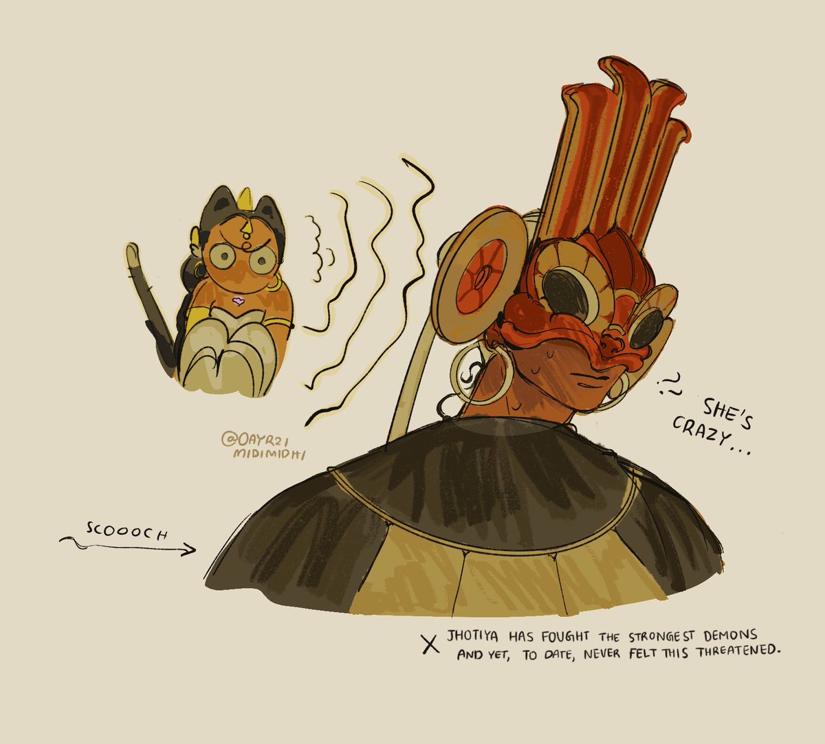 midimidhi's tweet photo. Olu’s frustration (OCs!) https://t.co/bhQ9x7HBPt