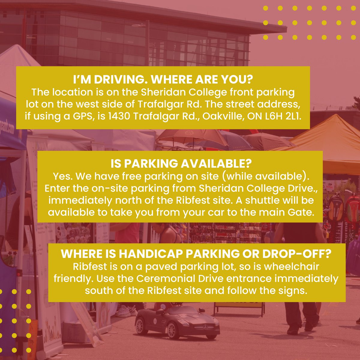 Slide to get some answers to our frequently asked questions! ❓

Find all information about Ribfest on our website at oakvillefamilyribfest.com

#oakvilleribfest #OakvilleON #FAQ