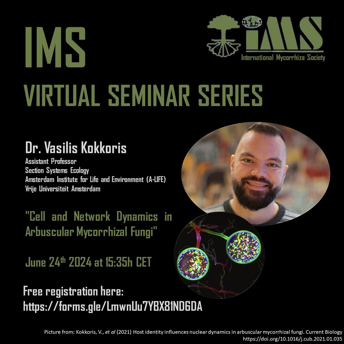 📣IMS Virtual Seminar📣

We cordially invite you to the second session of our IMS virtual seminar. On this ocassion two great mycorrhizal researchers join us: Dr. Matthias Rillig and Dr. Vasilis Kokkoris

📍June 24th 2024 15:00h CET  

Free registration👇
forms.gle/LmwnUu7YBX81ND…