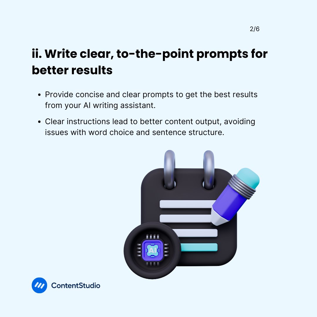 ContentStudioio's tweet image. Enhance your content creation with these 6 essential strategies for mastering ContentStudio&apos;s AI writer.

Boost your social media engagement and create compelling posts effortlessly. 🌟 

#ContentStudio #AIWriter #ContentCreation #SocialMediaTips