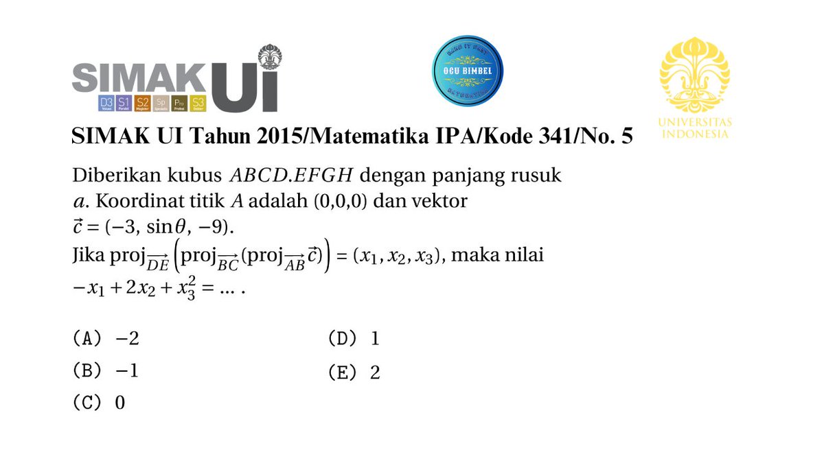 BimbelIcsiak's tweet photo. Soalnya tampak susah, tapi solusinya mudah kok. Silahkan dicoba. SIMAK UI 2015/Matematika IPA/Kode 341/No. 5

#tkpa #shorts #study #studytwt #studyacc #simakUI #UI #simakUI2024 #AMBISVERSE https://t.co/GUmvleJNz5