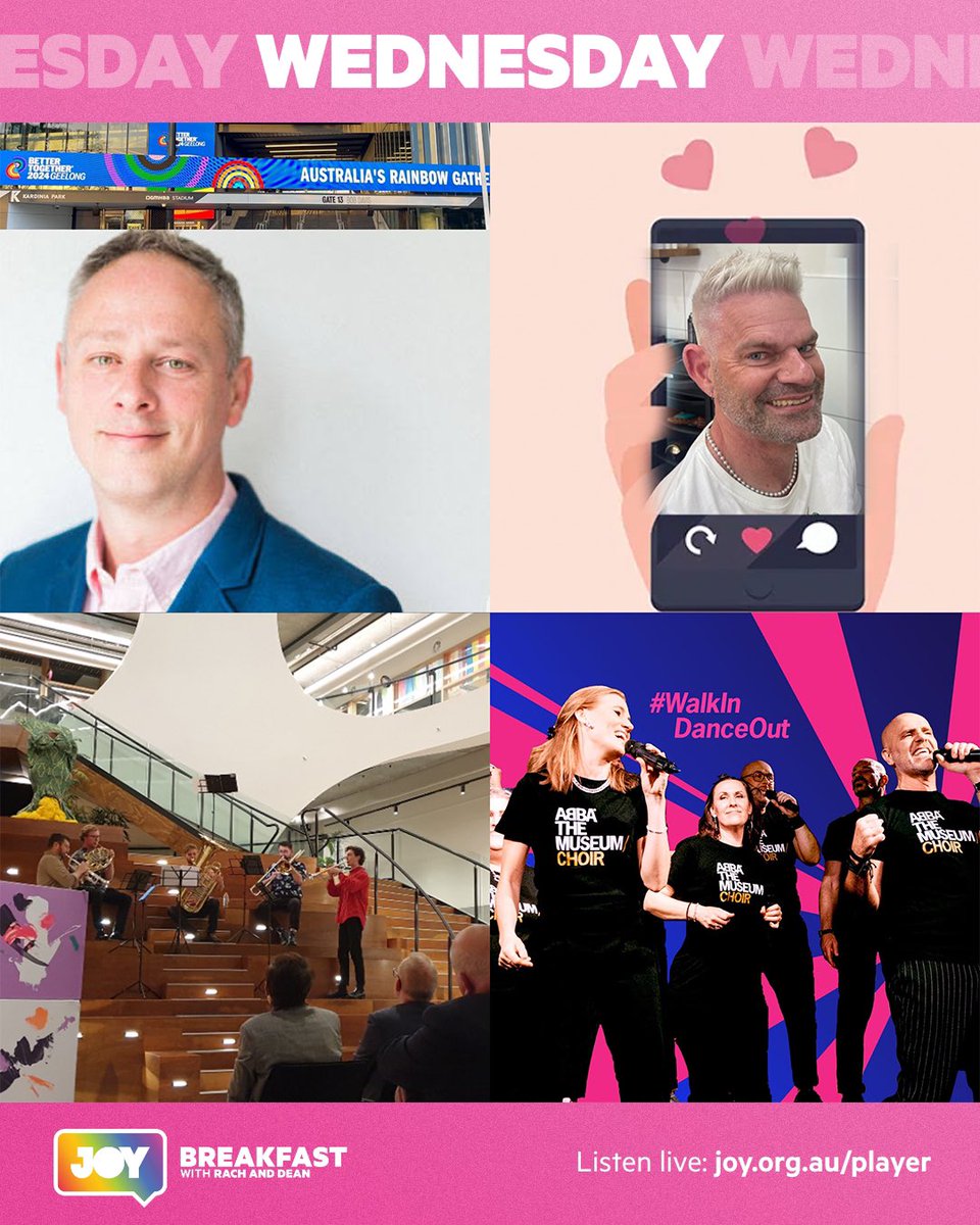 deanarcuri's tweet photo. It’s a fab hump day on @JOY949 as we look back the Better Together Conference with @JasonEquality + @ABBATheMuseumChoir supporting @EqualityProj_au, talk Dating in your Daddy era, Australian National Academy of Music at @VicPrideCentre & more.
7-9am
#JOYBreakfast
#JOY30 https://t.co/vekUotFRwv