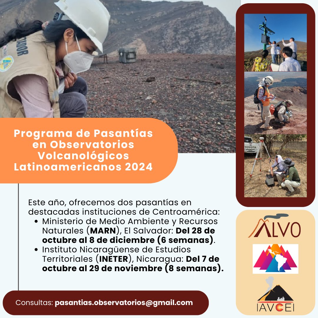 OficialAlvo's tweet photo. Hacemos apertura oficial de la nueva edición del Programa de Pasantías en Observatorios Volcanológicos Latinoamericanos #2024, una iniciativa conjunta de #ALVO y #JVLA, con el apoyo de #IAVCEI. https://t.co/gSwidfT20c