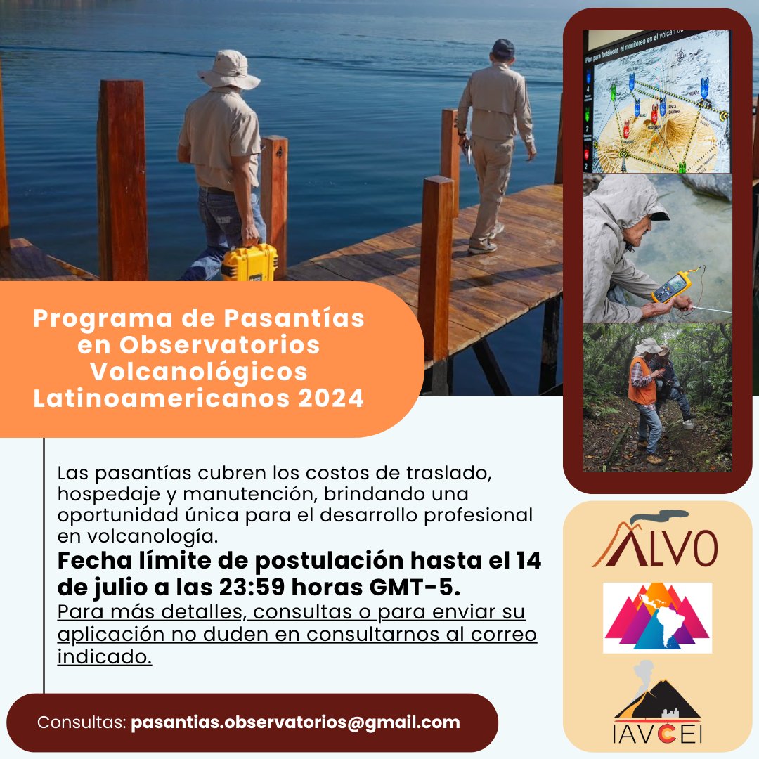 OficialAlvo's tweet photo. Hacemos apertura oficial de la nueva edición del Programa de Pasantías en Observatorios Volcanológicos Latinoamericanos #2024, una iniciativa conjunta de #ALVO y #JVLA, con el apoyo de #IAVCEI. https://t.co/gSwidfT20c