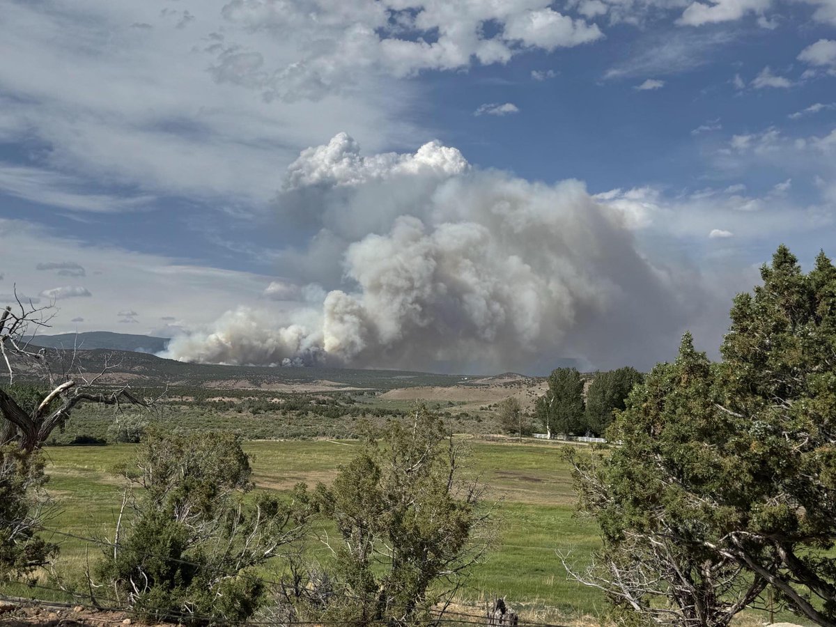 UtahWildfire's tweet image. NEW START: #BigDrawFire burning W. of Neola in Duchesne Co. Cause: Under investigation. No structures threatened. 16 engines &amp;amp; 1 dozer assigned; 1 large air tanker (LAT) ordered. Officials working to bring in more resources. #FireYear2024

PHOTO: Roberta Jacobs Welton