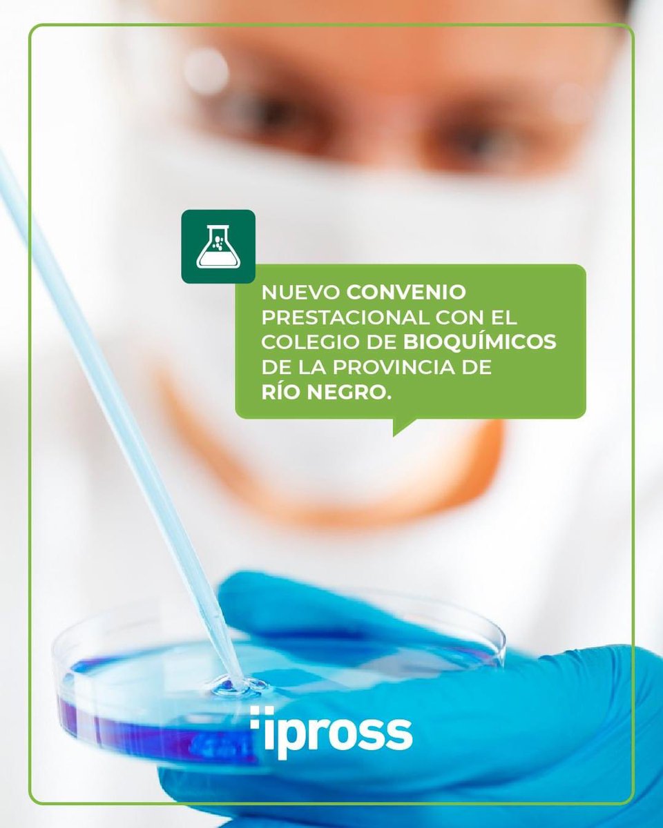 MarceAvilaRN's tweet photo. 🧬 A partir del nuevo convenio prestacional  entre el #IPROSS y el Colegio de #Bioquímicos de la Provincia de Rio Negro, se reanudarán un total de 44 prácticas que estaban suspendidas. 

@Iprossrionegro @rionegrogob @Weretilneck https://t.co/b1mgY1Svii