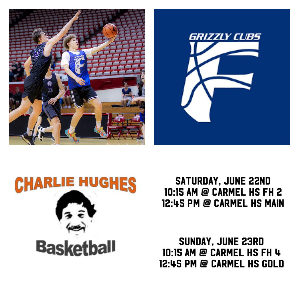 Here’s my schedule for the Charlie Hughes Shootout this weekend. Come check us out!