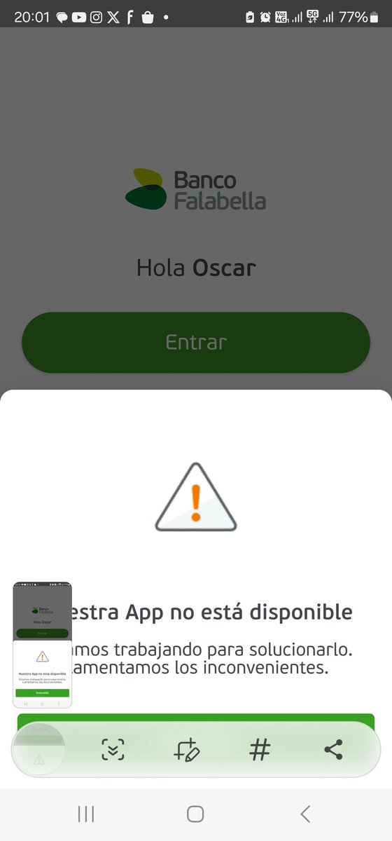 oalfarom's tweet photo. #falabella @FalabellaAyuda @Banco_Falabella no puedo entrar a pagar compra 😡 cada vez peor su servicio https://t.co/3CvgcwOs6i