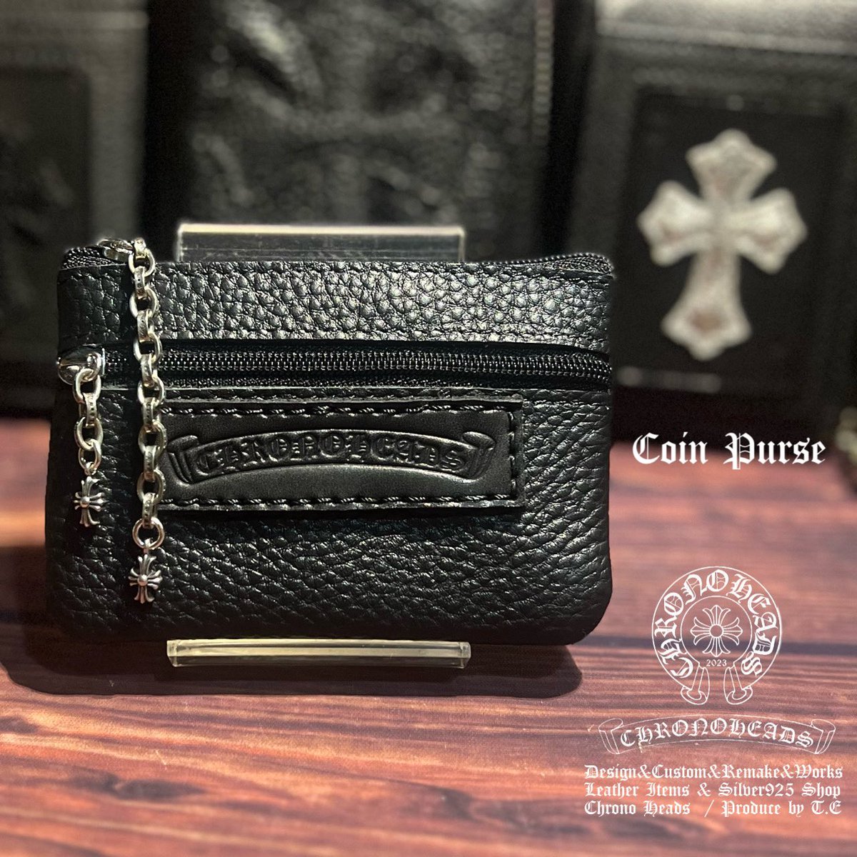 新作完成しました。コインケースにもカードケースにもキーケースにもなるアイテムです。 #chronoheads #クロノヘッズ #クロムハーツ  #ｐａｙｐａｙフリマで販売中