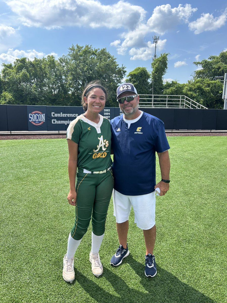 I always have a great time in Chattanooga at the <a href="/GoMocsSB/">Chattanooga Softball</a> prospect camps! Thank you <a href="/CoachFrankReed/">Frank Reed</a> <a href="/coachK73/">Scottie Kilgore</a> the entire coaching staff and the amazing players for a great camp! Thank you for the feedback, the laughs and encouragement 🫶🏽! I can’t wait to get back out there!