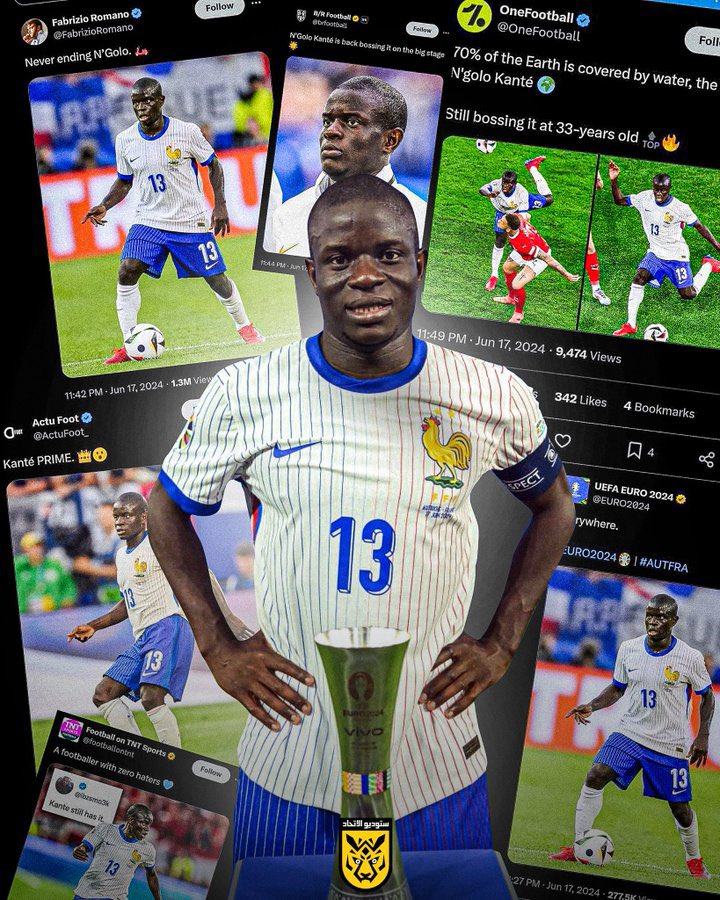 ccddss22's tweet image. محور الأرض ولاعب الاتحاد ومنتخب فرنسا نغولو كانتي حديث العالم الآن .

💛🖤💛🖤💛

ياحظ الاتحاد والاتحاديين فيك 😍

🖤💛🖤💛🖤

#kante 
#Box2Box