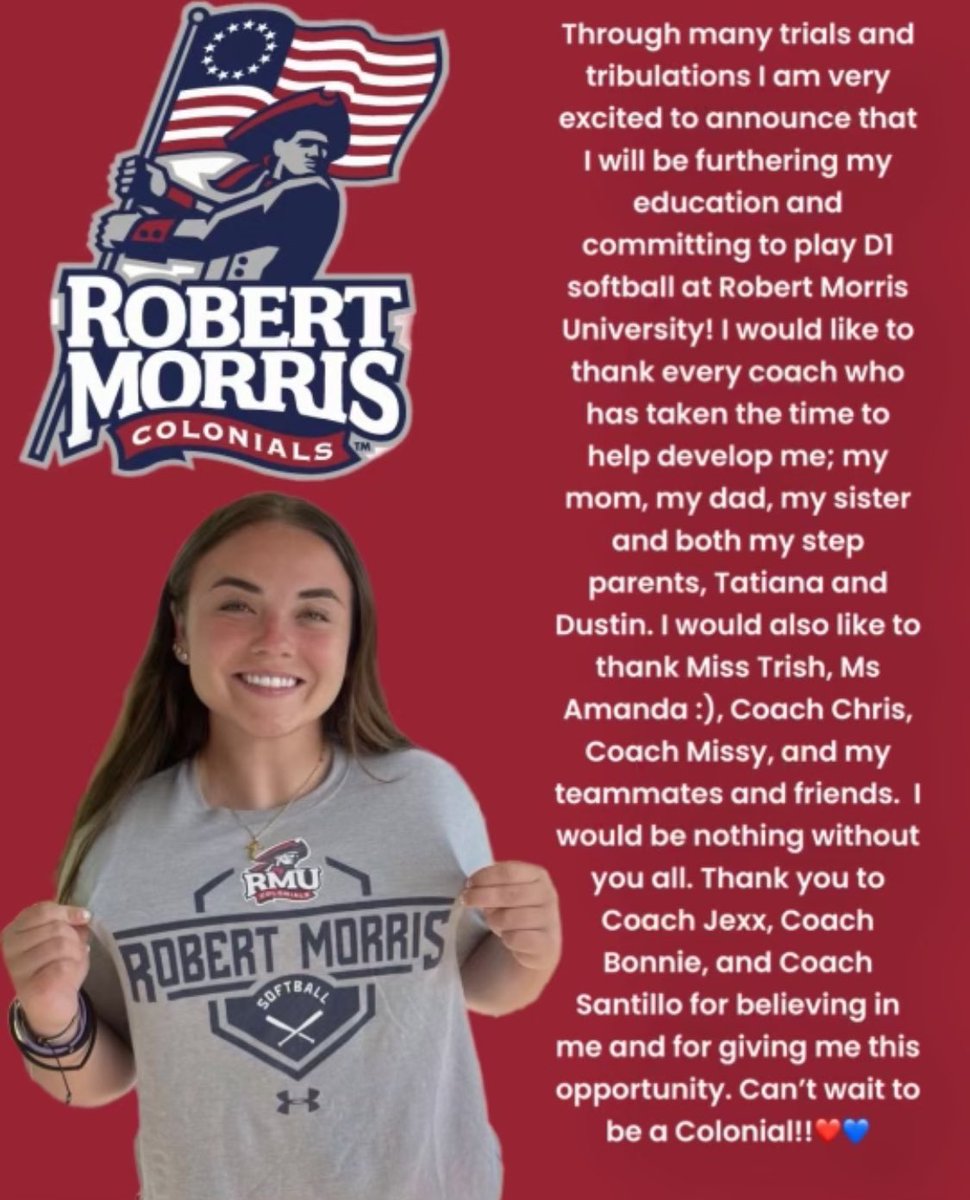 Erynn Thompson 2025 (@thompsonerynn) on Twitter photo So excited to be a Colonial!! <a href="/CoachJexx_RMU/">Coach Jexx</a> <a href="/coachbonnie36/">Coach Bonnie</a> <a href="/24srs_/">samantha santillo</a> <a href="/TSThunderGold/">Tri-State Thunder Gold 18U</a> So excited to be a Colonial!! <a href="/CoachJexx_RMU/">Coach Jexx</a> <a href="/coachbonnie36/">Coach Bonnie</a> <a href="/24srs_/">samantha santillo</a> <a href="/TSThunderGold/">Tri-State Thunder Gold 18U</a>