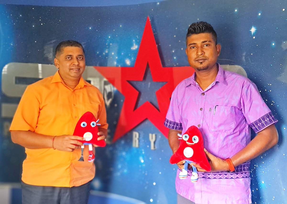 The Olympic mascot, The Phryges visiting Star Printery, one of the largest commercial printers in the Pacific region.
#thephryges #TeamFiji #InspireFiji #Paris2024