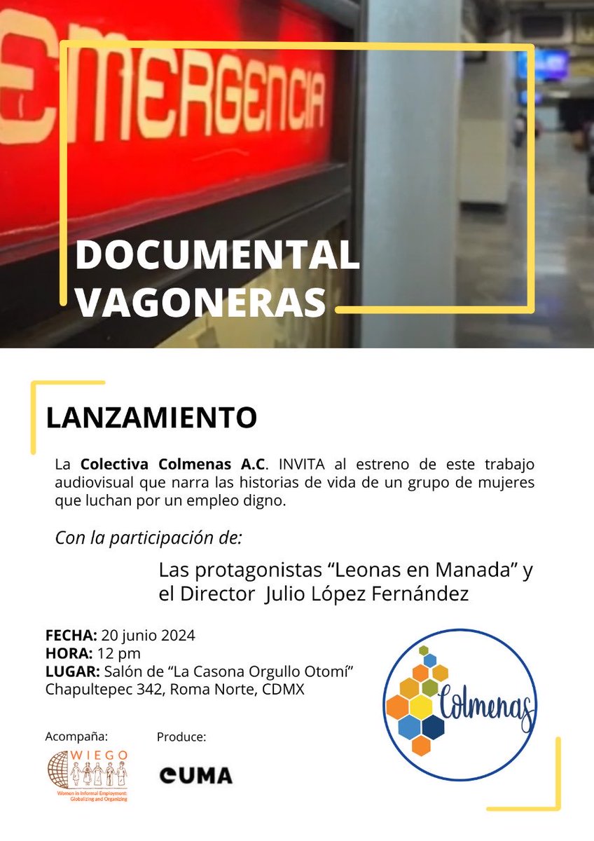 ColmenasOrg's tweet photo. Mejor conocidas como vagoneras, son personas, principalmente mujeres, las que a falta de oportunidades, han encontrado en las ventas informales dentro de los vagones del metro de la Ciudad de México, su modo de subsistencia. https://t.co/MliNOpvD5O