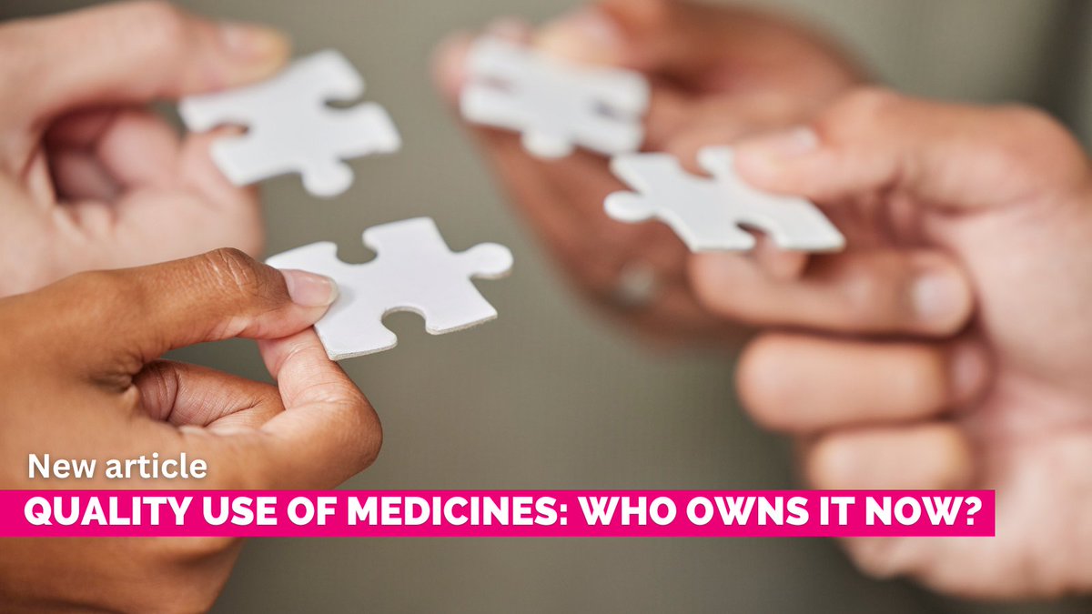Who owns #QUM now? The closure of NPS MedicineWise and a shift in #healthpolicy increases the opportunities and risks for quality use of medicines (QUM) in #Australia. An overarching governance network of key QUM stakeholders could have many benefits such as fostering a shared