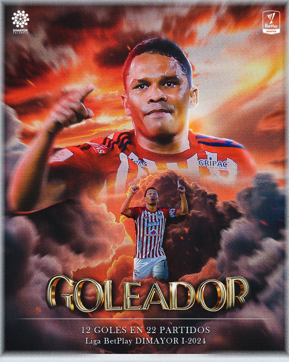 Dimayor's tweet photo. ¡𝐄𝐥 𝐆𝐎𝐋𝐄𝐀𝐃𝐎𝐑 𝐫𝐞𝐩𝐢𝐭𝐞...! ⚽💥

Carlos Bacca se queda con el botín de la #LigaBetPlayDIMAYOR I-2024 y suma 12 goles más a su cuenta total 🤙

¡Felicitaciones al delantero del @JuniorClubSA! 🦈

👉 https://t.co/duuGVP8CkB

#LaPasiónDeMillones https://t.co/qnccx0MrDY